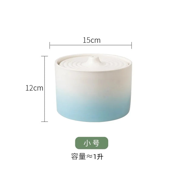 Pet Cat Drinking Fountain Automatic Electric Ceramic Heating Water Dispenser Drinking Fountain Drinking Water Circulating Bowl