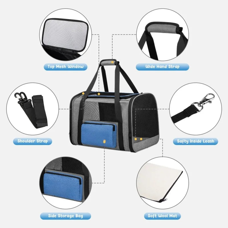 Dog Pet Bag Travel Carrier Cat Portable Dogs Outdoor Puppy Shoulder Bags Cats Supplies Carrying Handbag Breathe Foldable