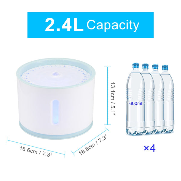 Pet Water Fountain — 2.4L LED Edition