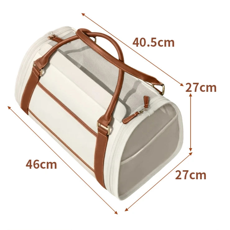Pet Cat Bag Portable Carrier Travel Breathable Leather Handle Carrying Bag Handbag Canvas Bag Airline Approved Small  Pet Travel