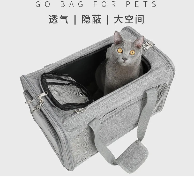 Sac de transport pour chien et chat, sacoche de transport portable pour chiots et chats, accessoire d'extérieur, en maille respirante 