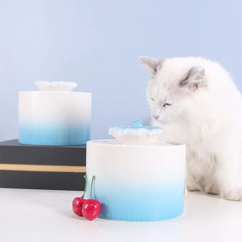 Automatic Electric Feeder for Cat Water Fountain Ceramic Filter Drinking Bowl Cat Drinker Dispenser Drinkers Pump USB Charge
