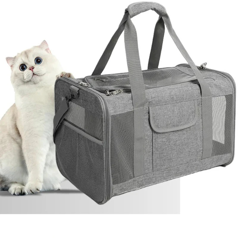 Sac de transport pour chien et chat, sacoche de transport portable pour chiots et chats, accessoire d'extérieur, en maille respirante 