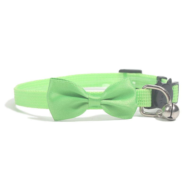 Bow Bell Cat Collar — Adjustable with Safety Buckle
