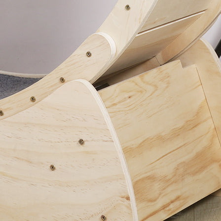 Natural wood cat running wheel in modern interior — The Pet Society