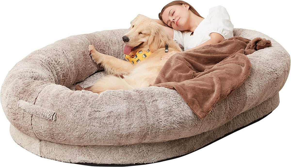 Cozy Dog Bed for Humans Portable Pet Bed Giant Dog Bed Human Bed Cat Bed Dog Bed with soft cloth material for comfort.