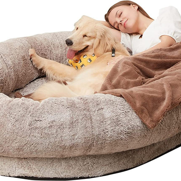 Cozy Dog Bed for Humans Portable Pet Bed Giant Dog Bed Human Bed Cat Bed Dog Bed with soft cloth material for comfort.