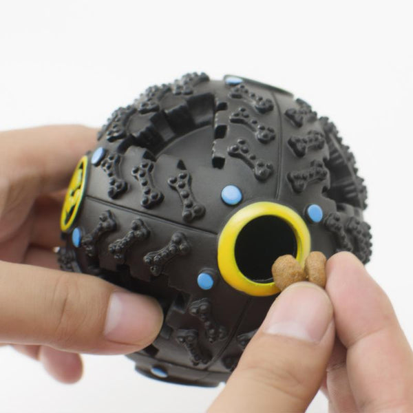Interactive Treat-Dispensing Squeaky Ball