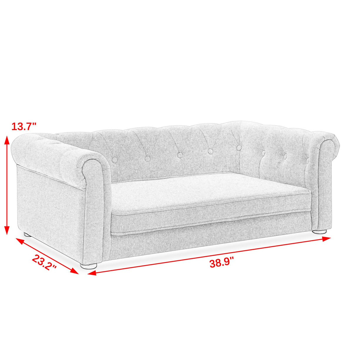 Elevated Dog Sofa Bed — Living Room Edition, angle 4 — The Pet Society