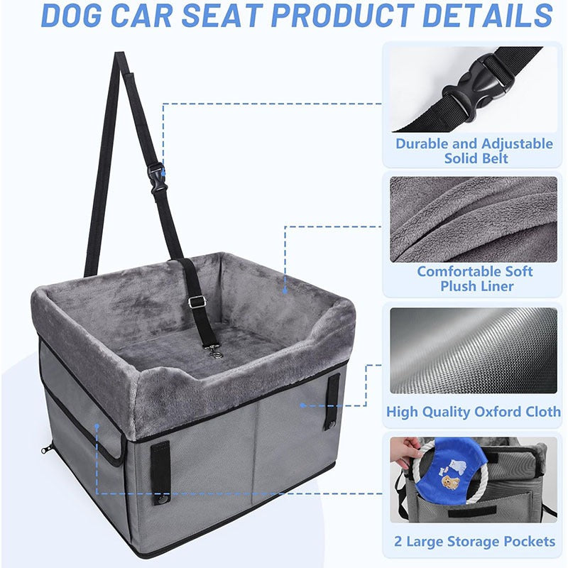 Dog Car Seat gray full view light background TPS