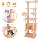 Deluxe cat climbing tower in a living room lifestyle scene — The Pet Society