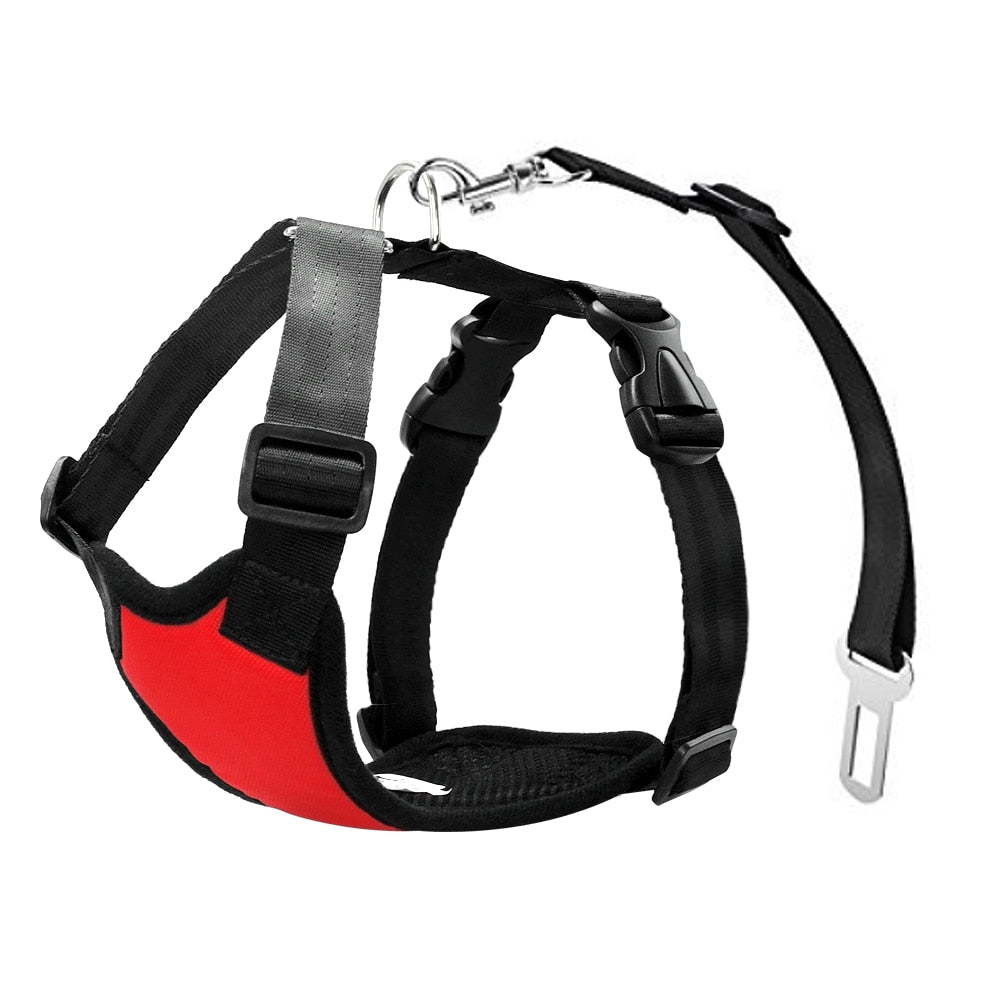 Dog Seat Belt black full view light background TPS
