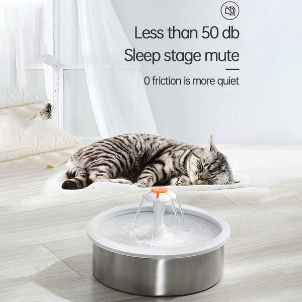 Halo Stainless Steel Cat Fountain — 2.2L Ultra-Silent