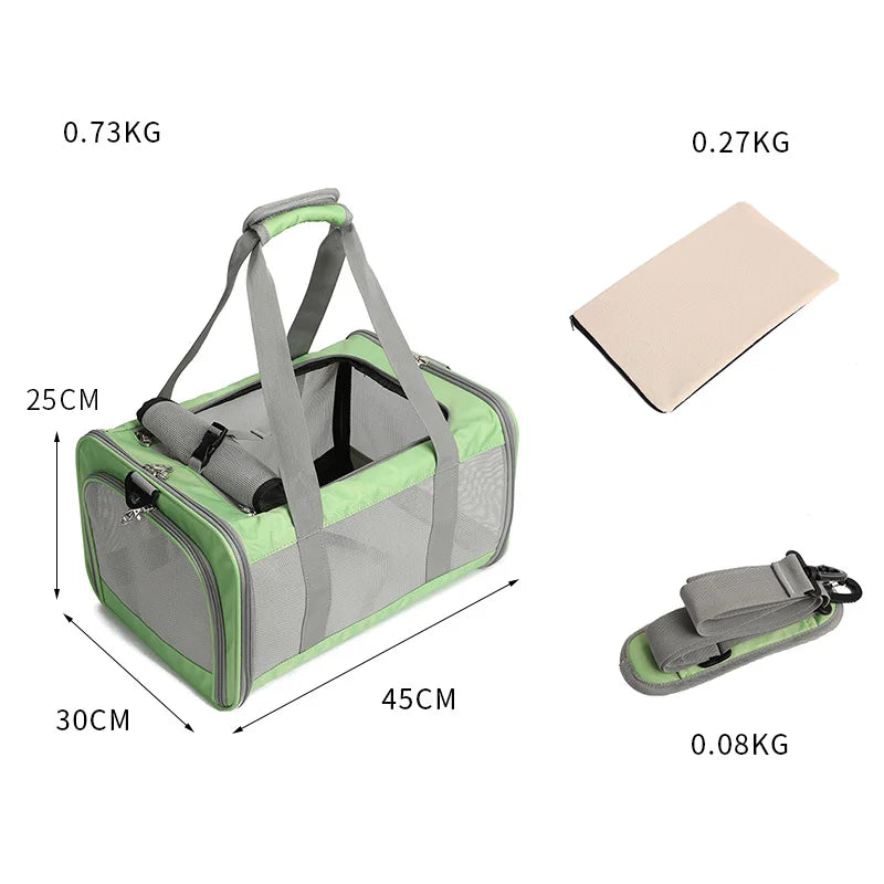 Sac de transport pour chien et chat, sacoche de transport portable pour chiots et chats, accessoire d'extérieur, en maille respirante 