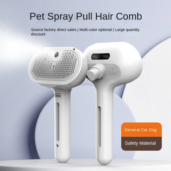 Soft-bristle pet de-shedding brush, pink — The Pet Society