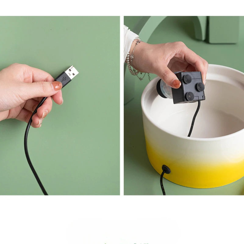 Pet Cat Drinking Fountain Automatic Electric Ceramic Heating Water Dispenser Drinking Fountain Drinking Water Circulating Bowl