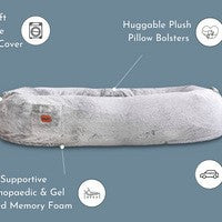 Cozy Dog Bed for Humans Portable Pet Bed Giant Dog Bed Human Bed Cat Bed Dog Bed with plush bolsters and memory foam.