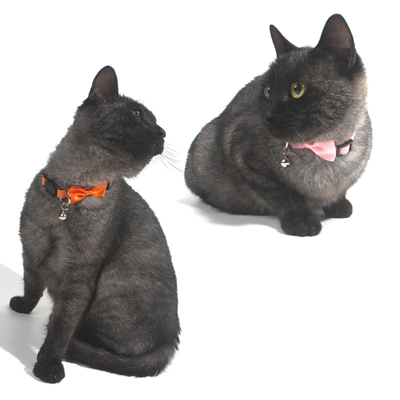 Bow Bell Cat Collar — Adjustable with Safety Buckle