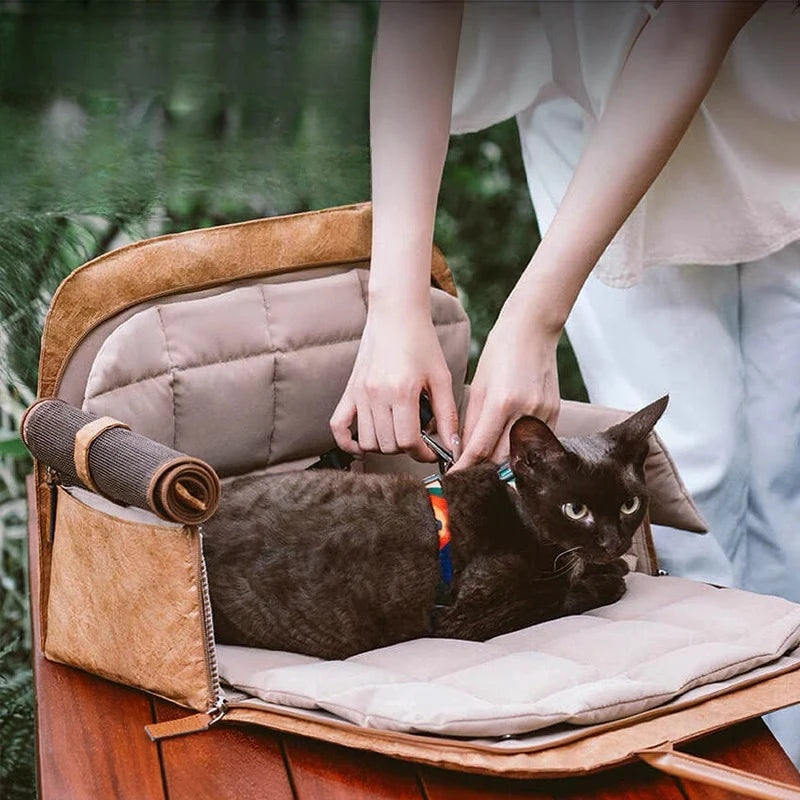 Sac de transport en cuir de luxe pour petits chiens et chats, sacoche de transport pour animaux de compagnie, sac à main pour chiots, lit pour animaux, sac de voyage pour voiture 