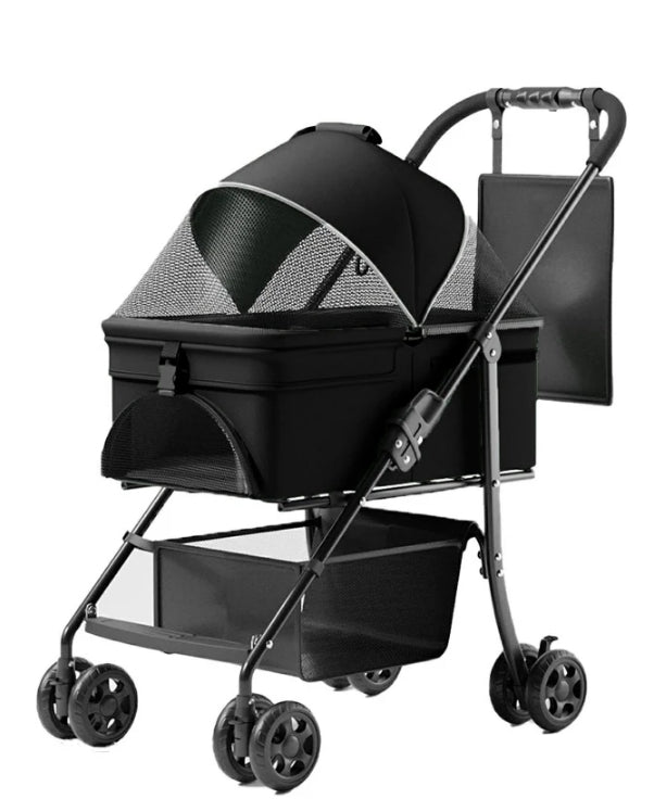Folding Pet Stroller — 3-in-1 Travel Carrier & Car Seat
