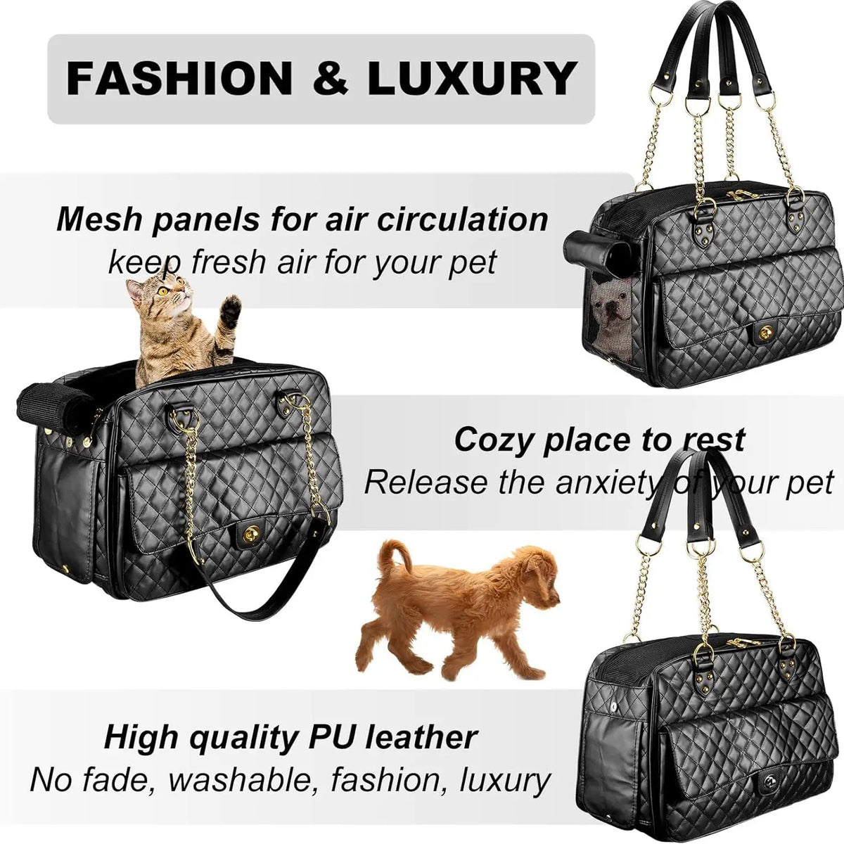Sac de transport pour petits animaux, accessoires pour chiens, sac à dos pour chatons, sac de transport pour chiots, respirant, approuvé par les compagnies aériennes, sac de voyage pliable en maille 