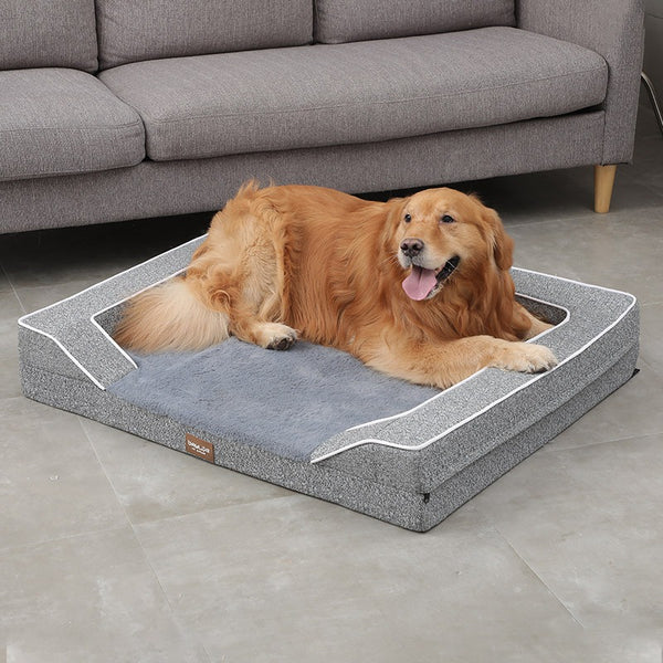 Dog Bed grey three-quarter view TPS