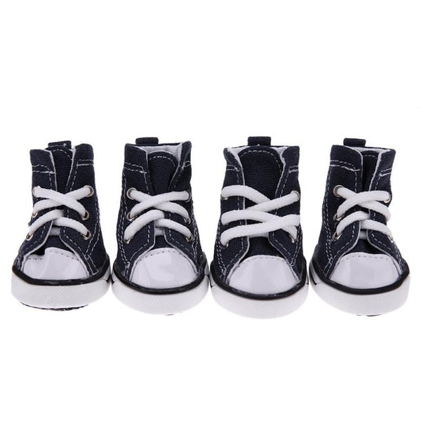 Denim Dog Sneakers — Anti-Slip Waterproof Booties (Set of 4)
