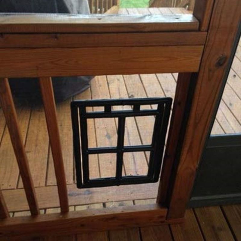 Pet screen door flap clamp-in frame detail — The Pet Society