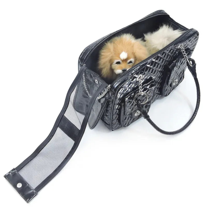 Leather Dog Carrier Bag for Small Dogs Portable Carrying Transport Travel Cat Sling Pet Accessories Outdoor Rabbit Backpack Bags