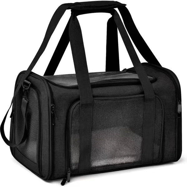 Sac de transport pour chiens de petite et moyenne taille jusqu'à 15 lb, sac de transport approuvé par les compagnies aériennes, sac de transport souple et pliable pour chiots 