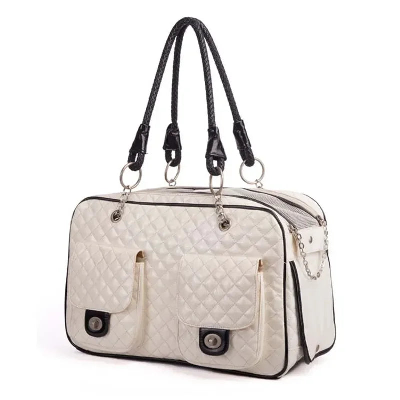 Leather Dog Carrier Bag for Small Dogs Portable Carrying Transport Travel Cat Sling Pet Accessories Outdoor Rabbit Backpack Bags