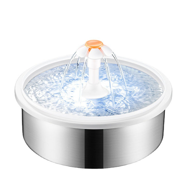 Fontaine à eau chat Halo en inox — 2.2L ultra-silencieuse
