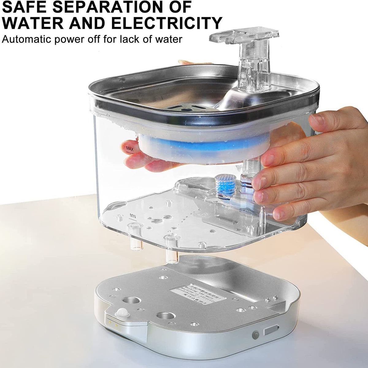 Effortlessly refill your pet's water with the New Wireless Smart Pet Water Dispenser Automatic Cycle Charging Wireless Water Pump.