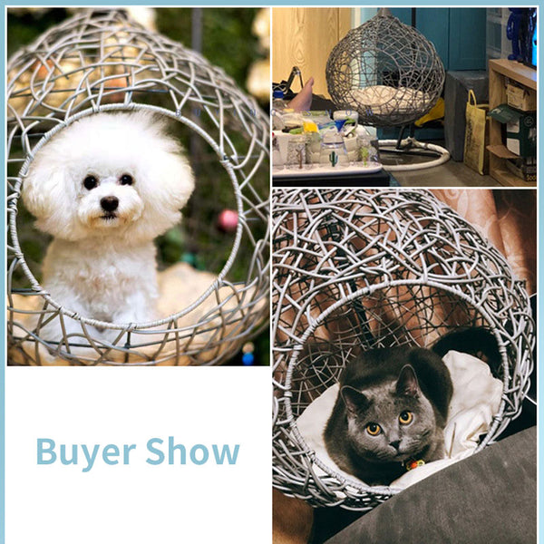 Rattan Swing Hammock Cat Bed