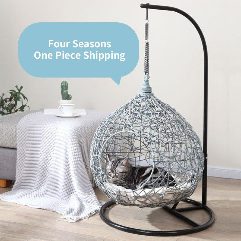 Rattan Swing Hammock Cat Bed