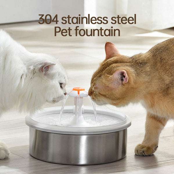 Halo Stainless Steel Cat Fountain — 2.2L Ultra-Silent