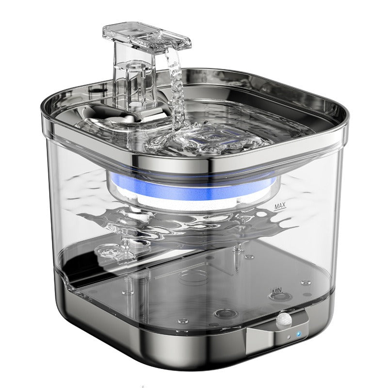 Stylish and functional, the New Wireless Smart Pet Water Dispenser Automatic Cycle Charging Wireless Water Pump offers a 2L capacity.