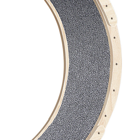 Natural wood cat running wheel base detail — The Pet Society