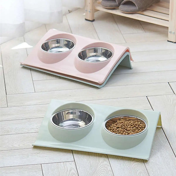 Double Bowl Pet Feeder — Stainless Edition