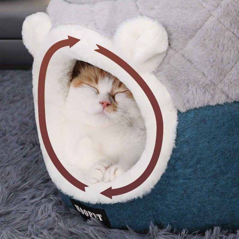 Cat Bed blue full view light background TPS