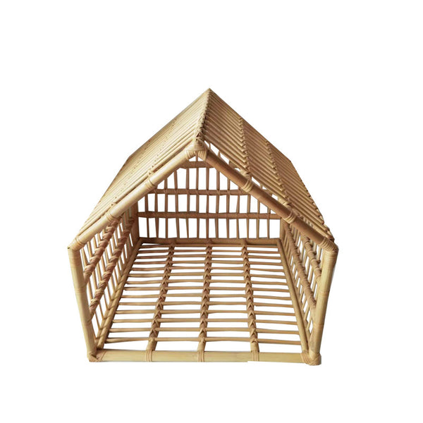 Handwoven Rattan Cat Den