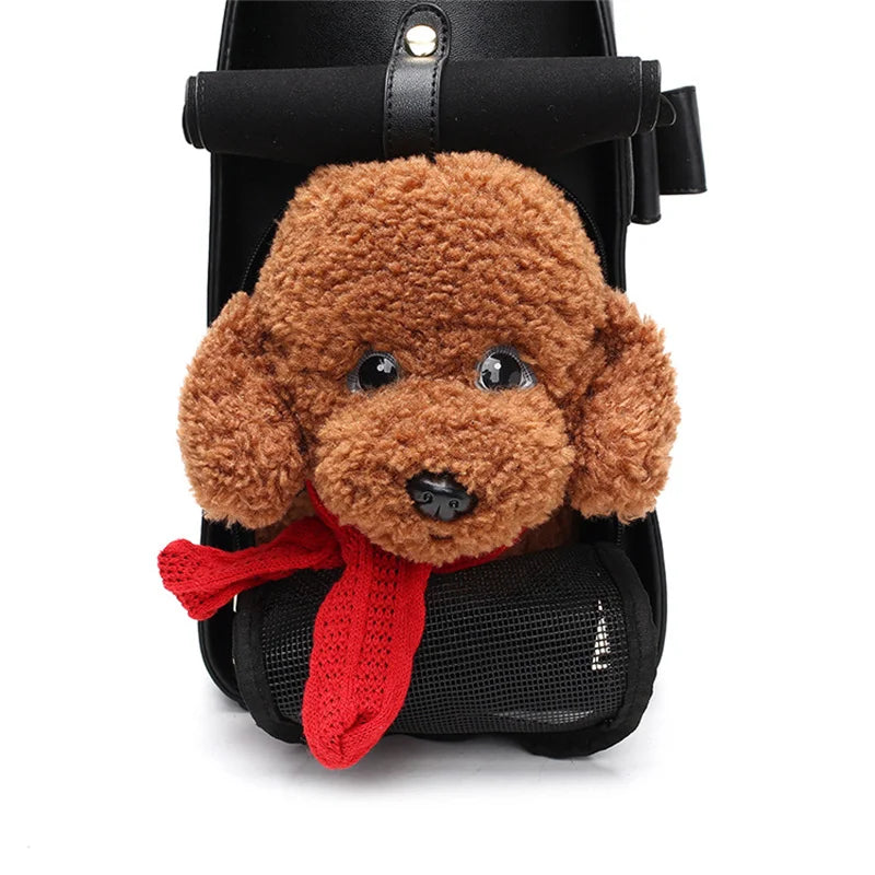 Sac à bandoulière en cuir pour chien et chat, accessoire de transport portable pour l'extérieur, idéal pour les chiots et les chats 
