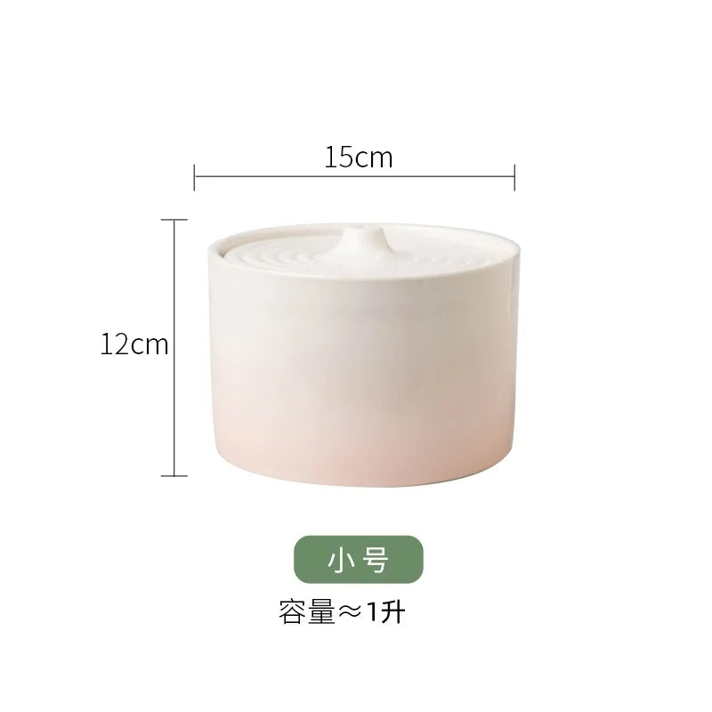 Pet Cat Drinking Fountain Automatic Electric Ceramic Heating Water Dispenser Drinking Fountain Drinking Water Circulating Bowl