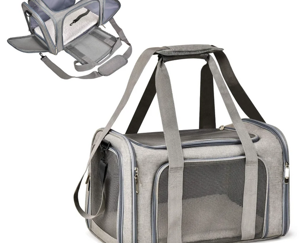 Dog Carrier Bag for Small Medium Cats Dogs up to 15 Lbs,Airline Approved Carrier Soft Sided, Collapsible Travel Puppy Carrier