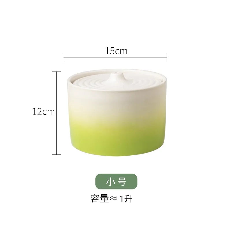Pet Cat Drinking Fountain Automatic Electric Ceramic Heating Water Dispenser Drinking Fountain Drinking Water Circulating Bowl