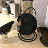 Stylish Cat Bed Handmade House Nest Basket for dogs and cats, perfect for swinging, sleeping, and lounging naturally.