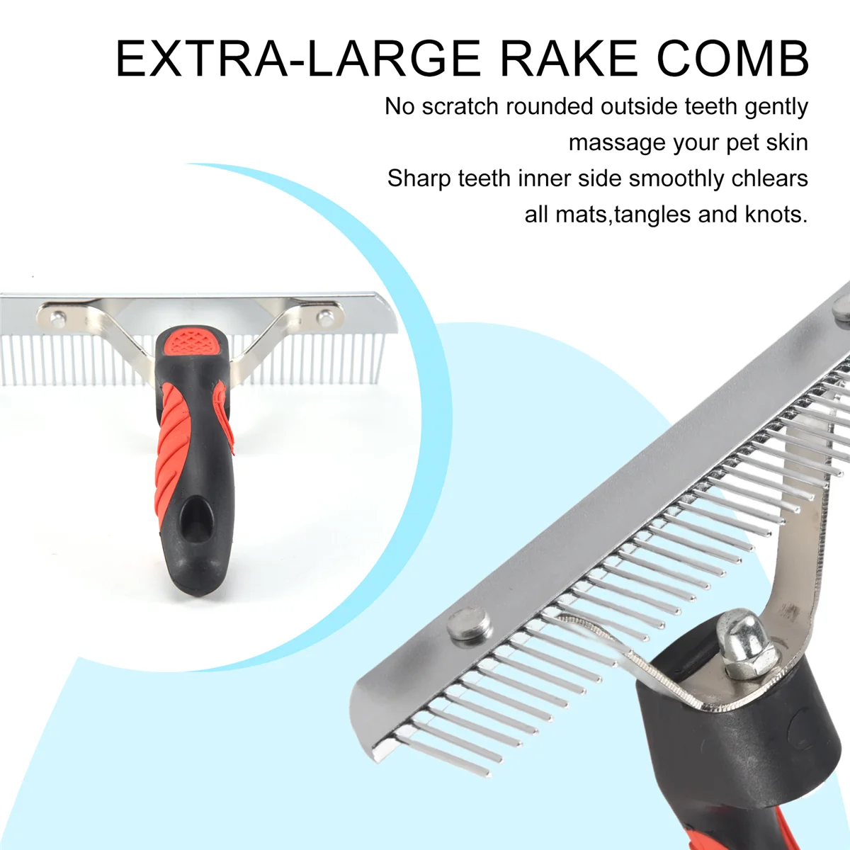 Pet Comb Extra-Large Rake Comb Grooming Brush Deshedding Tool Beauty Comb For Large Dogs Golden Retriever