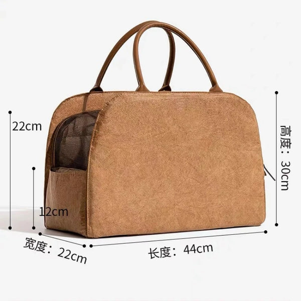 Sac de transport en cuir de luxe pour petits chiens et chats, sacoche de transport pour animaux de compagnie, sac à main pour chiots, lit pour animaux, sac de voyage pour voiture 