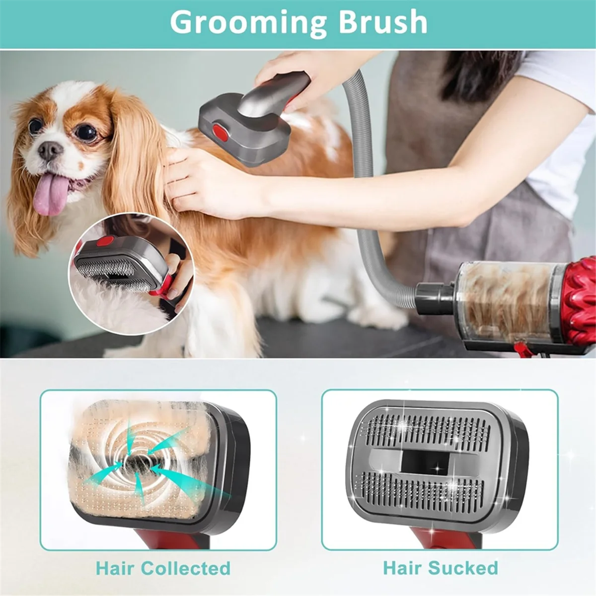 Beauty Pet Dog Grooming Kit for Dyson Vacuum V7 V8 V10 V11 V12 V15,Dog Grooming Brush Attachment,Dog Hair Groomer Tools